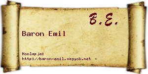 Baron Emil névjegykártya